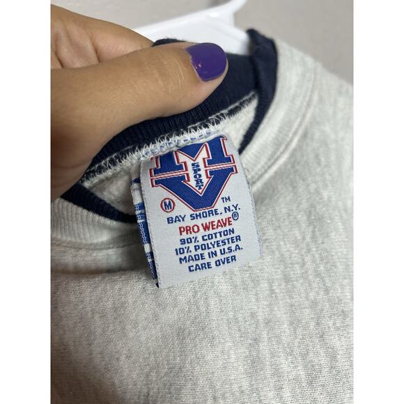 Vintage SMU Sweatshirt Size Medium 90s Y2K College Sports Elbow Patches Cozy - Picture 6 of 9